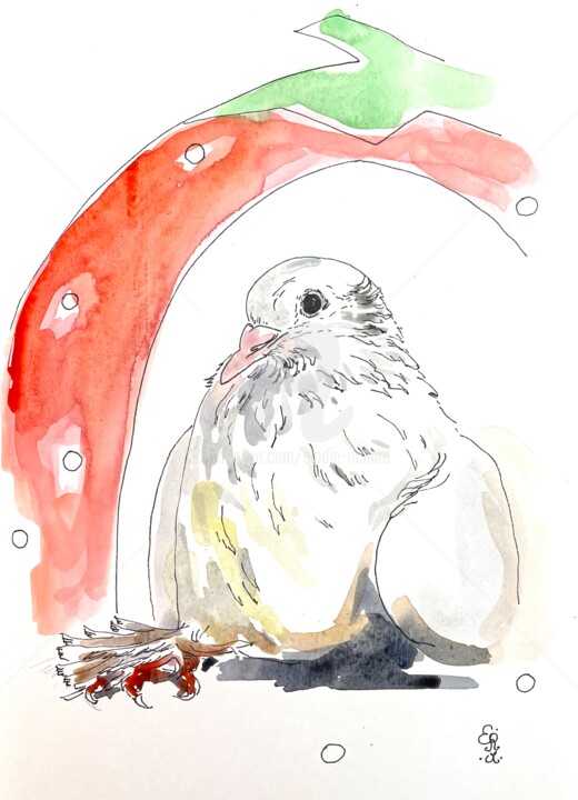 제목이 "Ringo, 3 (Original)"인 미술작품 Elodie M. Richard로, 원작, 수채화