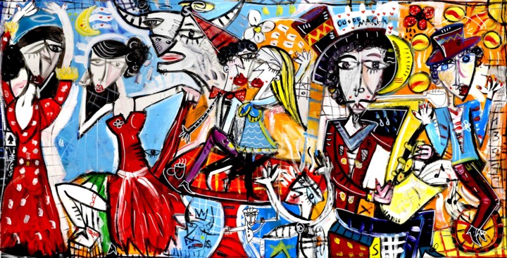 Gypsy Gang 绘画, 41.3x78.7 in