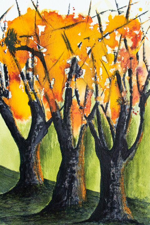 Oktoberbild Drawing, 11.8x7.9 in