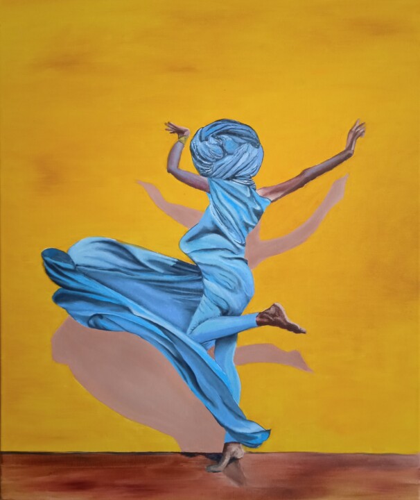 Dancing from Tuareg 绘画, 23.6x19.7 in