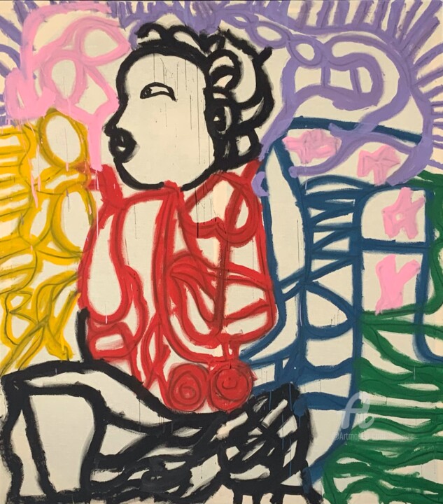 Painting titled "The #core is consta…" by Paris Sergiou, Original Artwork, Oil