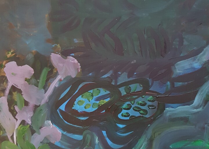 Malerei mit dem Titel "FLEURS EXOTIQUES" von Mchartrie, Original-Kunstwerk, Acryl