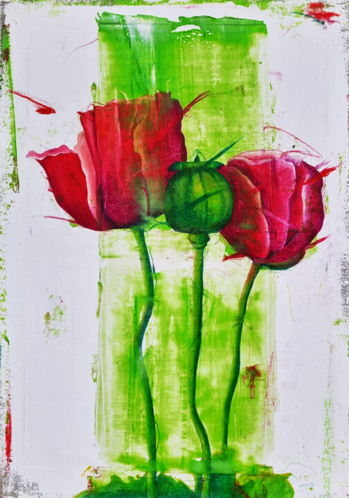 explosion in red 图画, 27.6x19.7 in