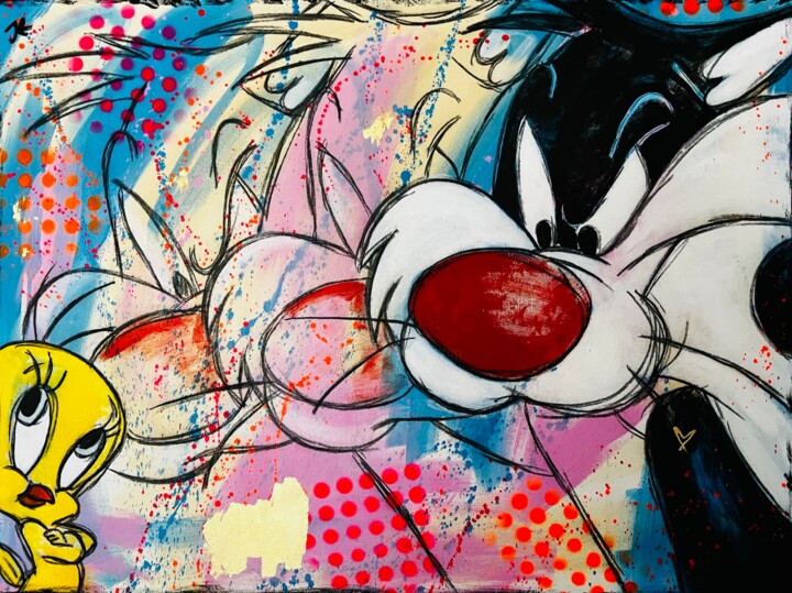 I Taut I Taw a Puddy Tat 绘画, 30x40 in