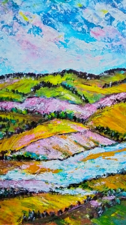 Despertar en el valle 绘画, 15.4x7.9 in
