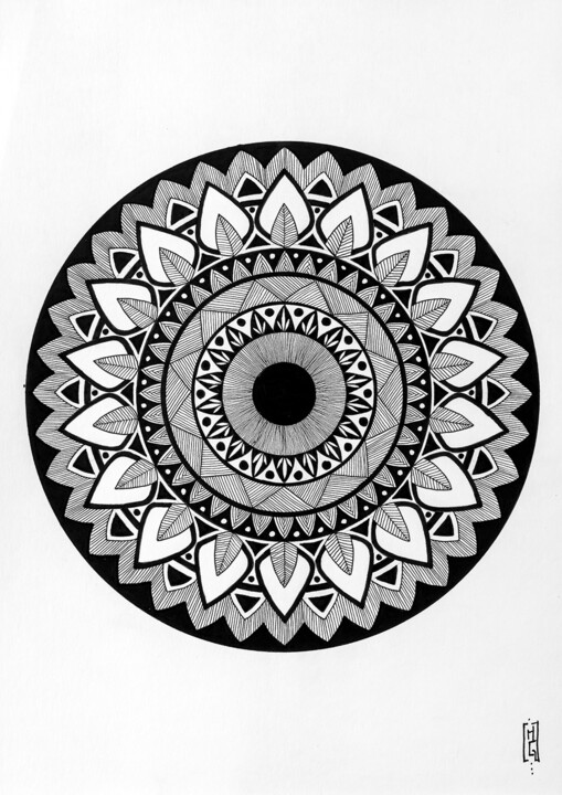 Drawing titled "Nova" by Marion Gaubert, Original Artwork, Ink