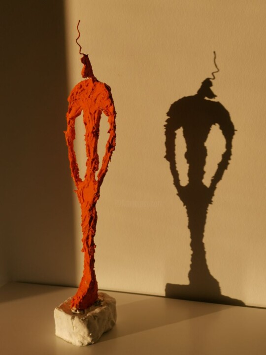 Pop Art meets Giacometti (Open mind) 雕塑, 19.7x3.9 in