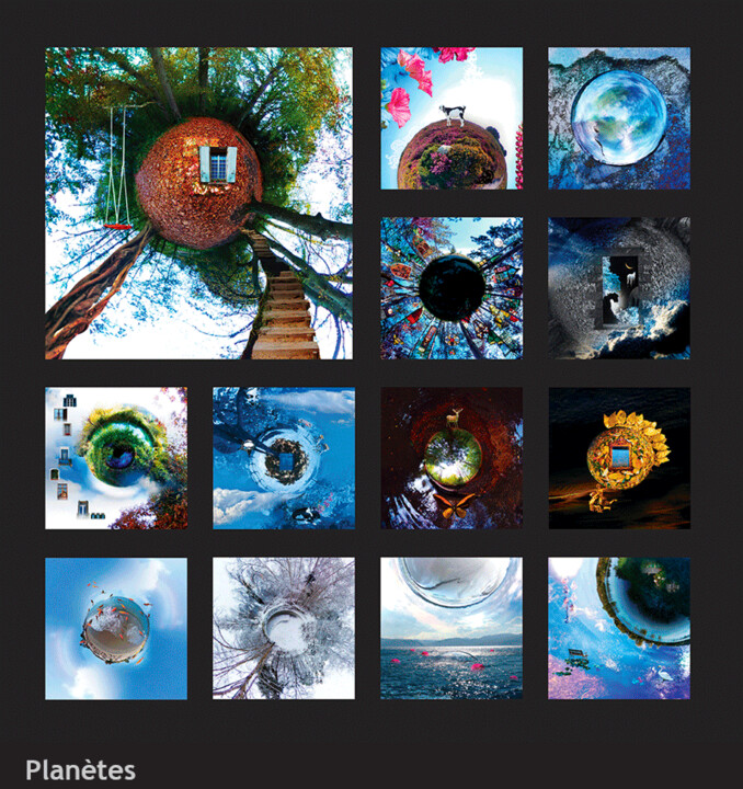 Planètes - 12 Planètes + Exposition privée 数字艺术, 15.8x15.8 in