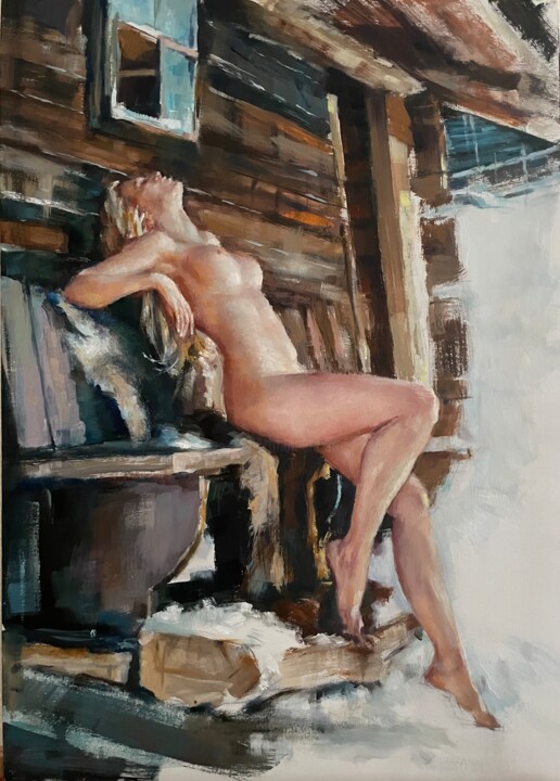 After the sauna 绘画, 27.6x19.7 in
