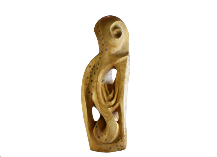 Sculpture titled "Tertulia." by Rommel Cristina, Original Artwork, Wood