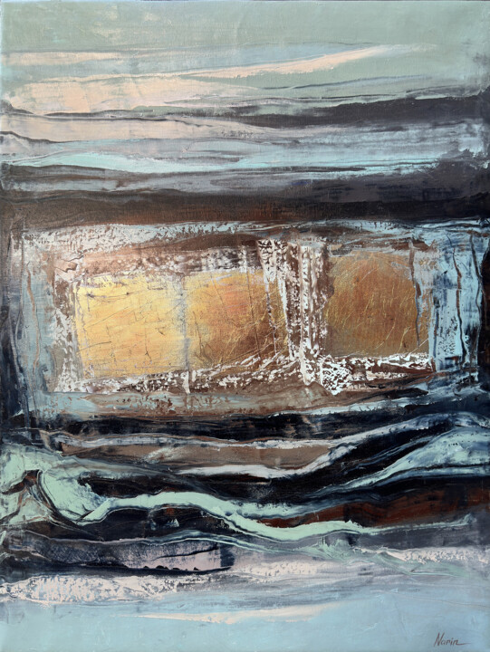 Schilderij getiteld "Optimistic view" door Narine Vardanyan (Narin), Origineel Kunstwerk, Olie Gemonteerd op Frame voor hout…