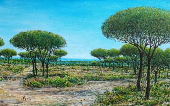 Peinture intitulée "Ilha de Faro view b…" par José A Cavaco, Œuvre d'art originale, Huile