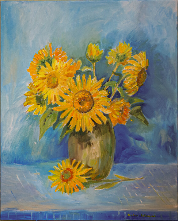 Malerei mit dem Titel "''Цветы Солнца"" von Pavel Levites, Original-Kunstwerk, Öl