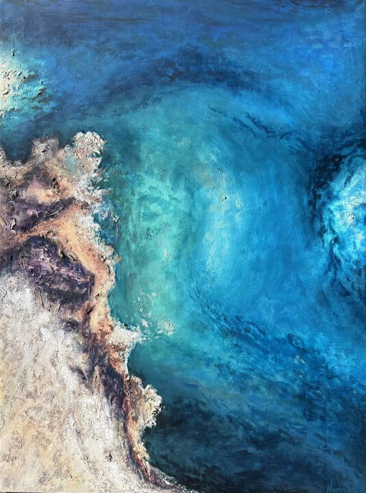Schilderij getiteld "Tropical 60x80" door Narine Vardanyan (Narin), Origineel Kunstwerk, Acryl Gemonteerd op Frame voor hout…