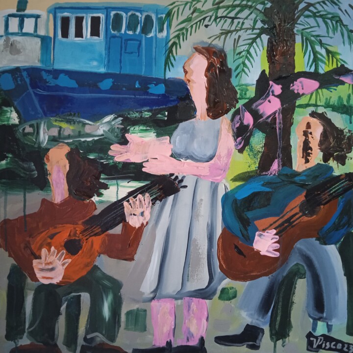 Fado em Setúbal 绘画, 19.7x19.7 in
