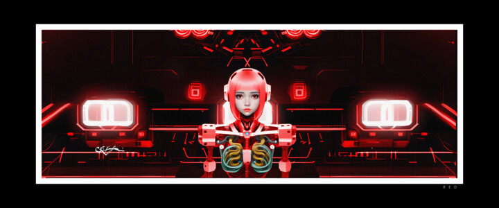 Digital Arts titled "Red" by C.R. Kunferman, Original Artwork, 2D Digital Work