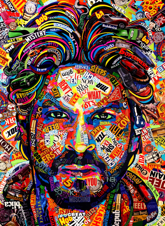 Collages titled "SRK" by Sasha Bom, Original Artwork, Collages