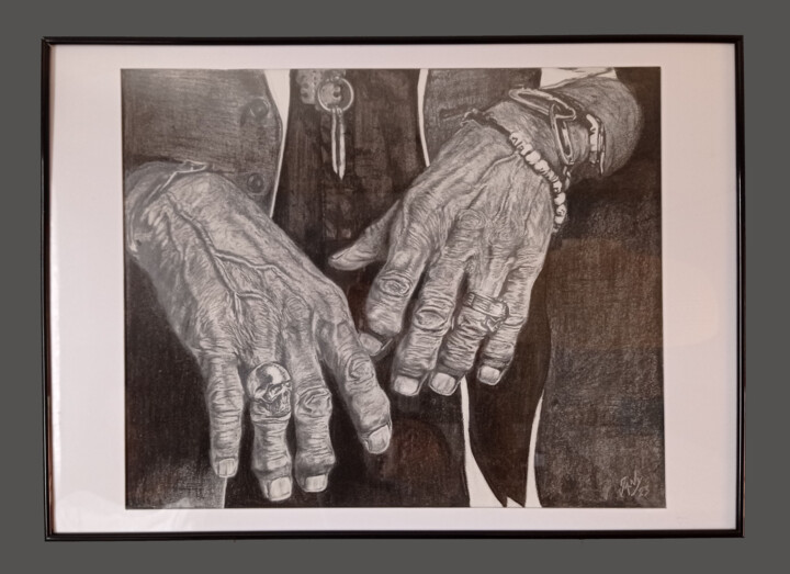 mains de Keith Richards 图画, 19.7x27.6 in