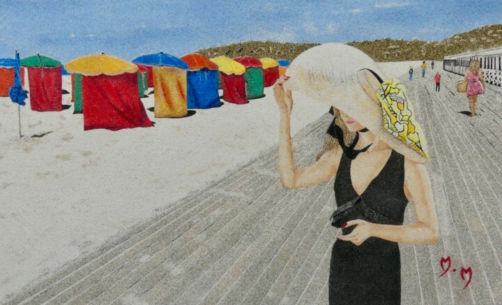 Kolaże zatytułowany „Sur les planches” autorstwa Martine Martre, Oryginalna praca, Kolaże