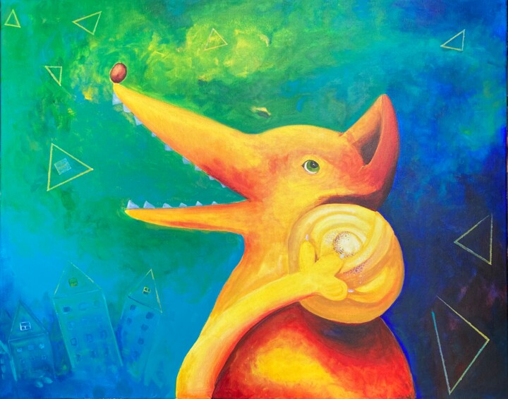 Painting titled "Call cardamom" by Anastasiia Lodde, Original Artwork, Acrylic
