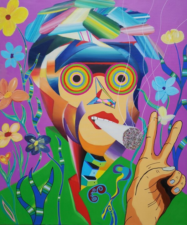 Schilderij getiteld "Good dreams" door P.K., Origineel Kunstwerk, Olie