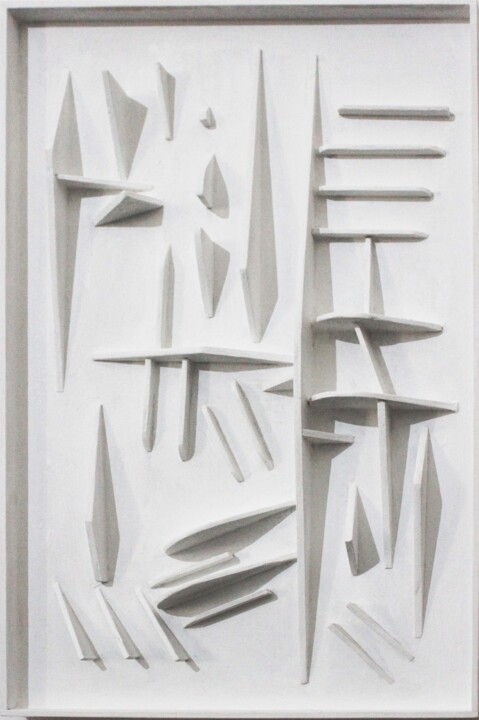 Painting titled "502 MODULI EMERSI" by Loi Di Campi, Original Artwork, Acrylic Mounted on Other rigid panel