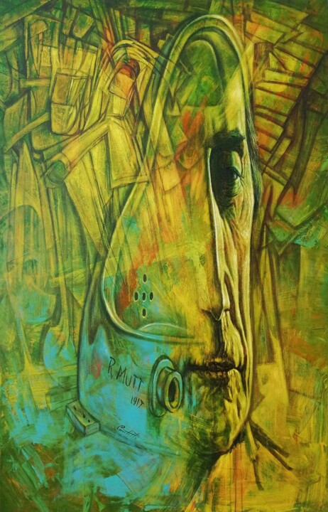 Duchamp y su Fuente 绘画, 55.1x35.4 in