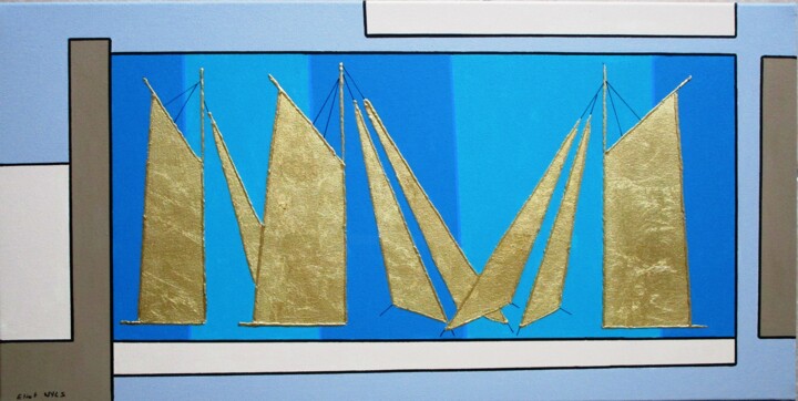 Painting titled "Voiles bijoux" by Nyls Eliot, Original Artwork, Acrylic Mounted on Wood Stretcher frame