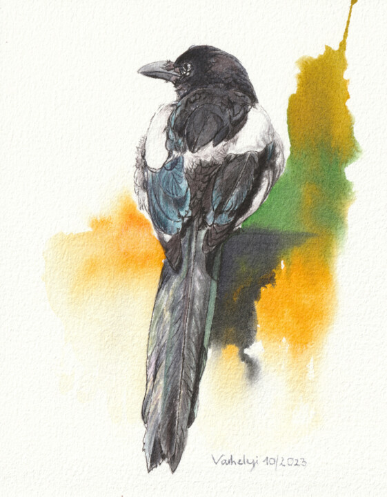 Rabenvogel #19 绘画, 7.1x5.5 in