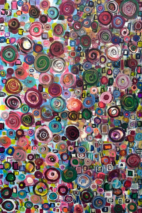 Peinture intitulée "Quadrature Du cercle" par Agata Caliendo - Krystkowiak, Œuvre d'art originale, Acrylique Monté sur Châss…