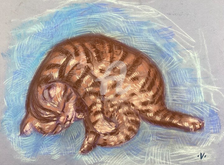 Картина под названием "Siesta" - Vladlena Dudchak, Подлинное произведение искусства, Пастель