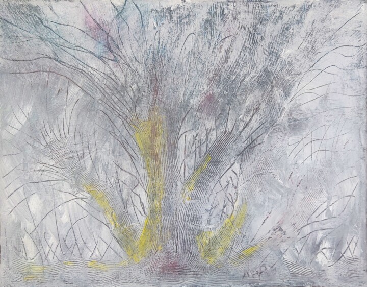 Painting titled "Arboretum IX" by Ma Palet, Original Artwork, Acrylic Mounted on Wood Stretcher frame