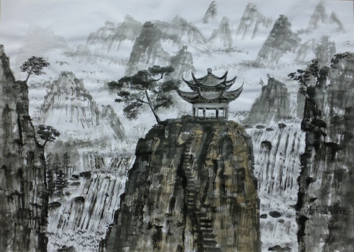 pagode chinoise 图画, 8.3x11.7 in