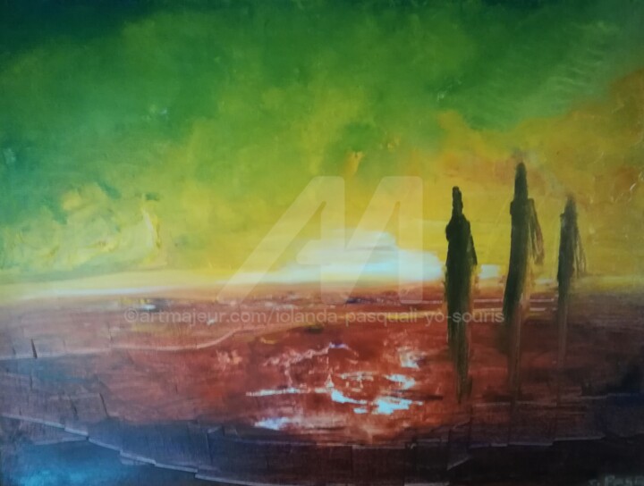 "Dans la lumière..." 绘画, 19.7x27.6 in