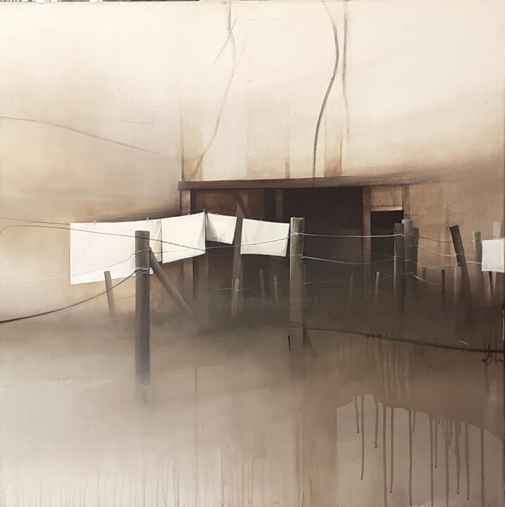 Peinture intitulée "LES LAVANDIERES 2" par Sandie Pedarros, Œuvre d'art originale, Acrylique