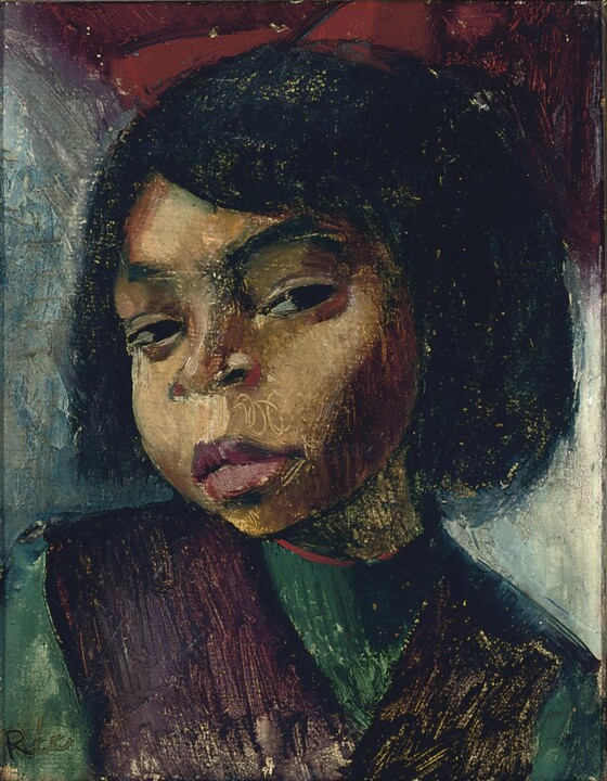 Portrait d'une jeune fille 绘画, 14.2x11.2 in