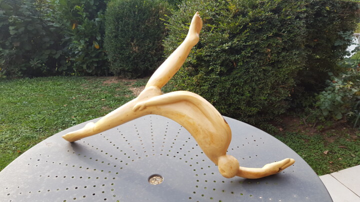 Scultura intitolato "Tombé du ciel" da Max Bernard, Opera d'arte originale, Legno