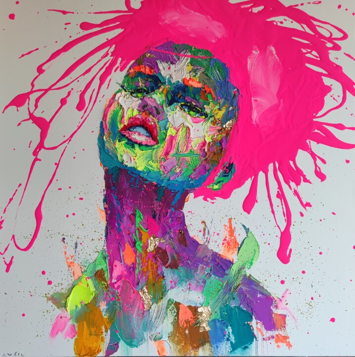 Pink foam 绘画, 31.5x31.5 in