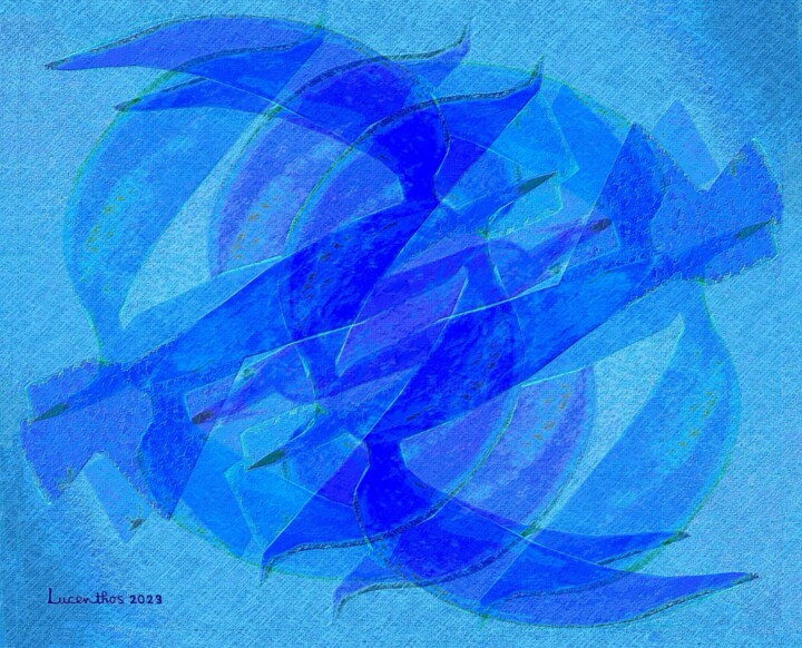 LES OISEAUX BLEUS 数字艺术
