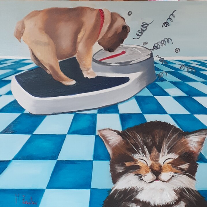 La bilancia manomessa 绘画, 11.8x11.8 in