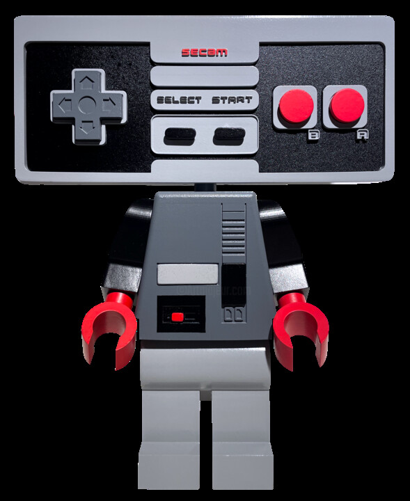 Sculpture titled "L. NES II" by Secam, Original Artwork, Resin