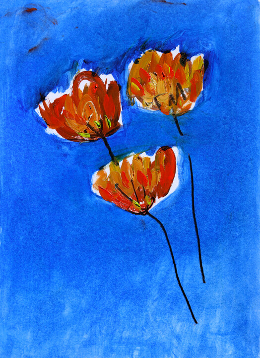 Roses fanées SOLD 绘画, 11.8x8.3 in