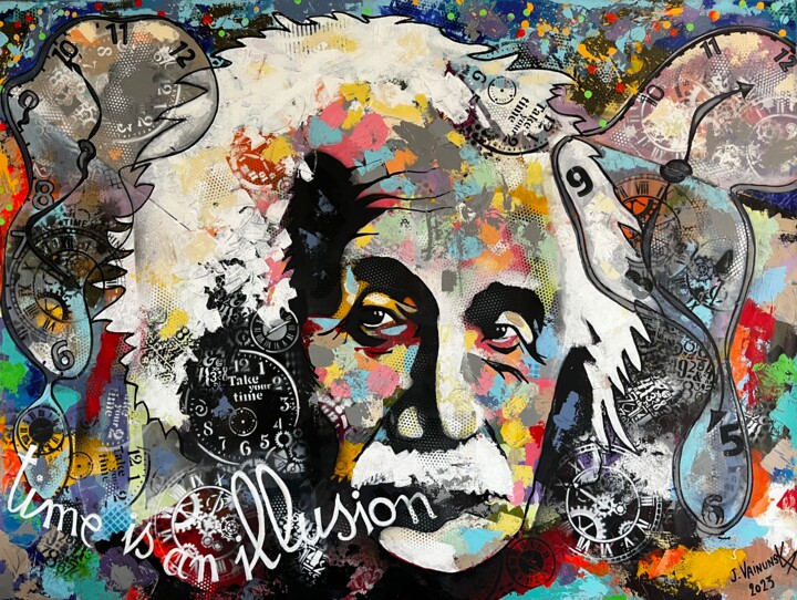 Einstein, time is an illusion 绘画, 35.4x47.2 in