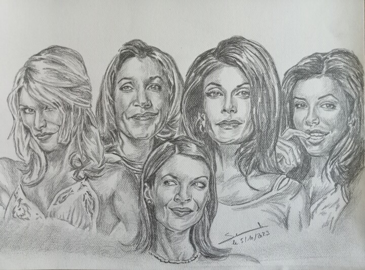 Illustration de la série Desperates Housewives réalisé aux c 图画, 11.7x16.5 in