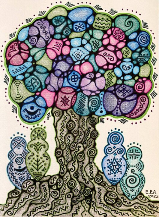 Tree of four elements 绘画, 24x18.1 in