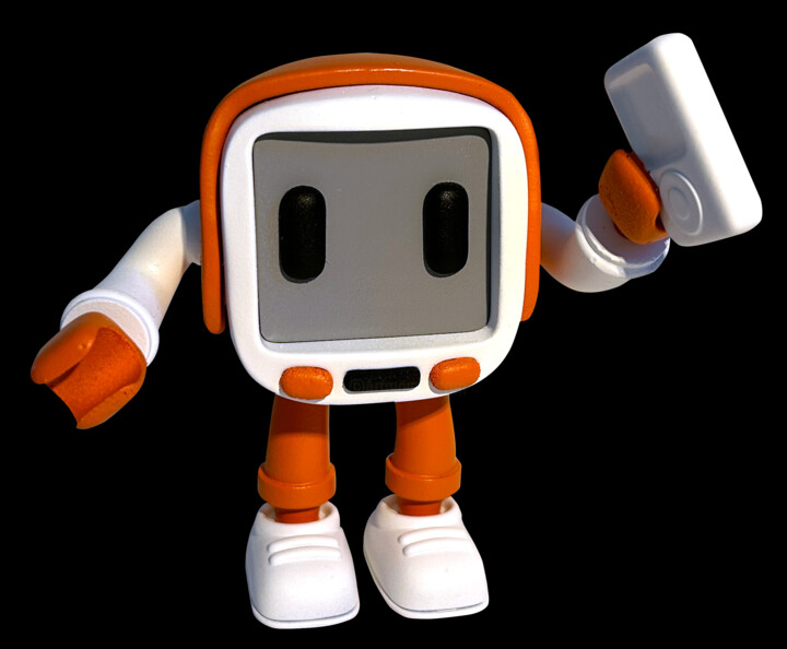 Sculpture titled "I MAC" by Secam, Original Artwork, Resin