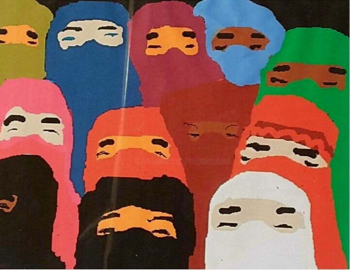 No women ,no cry 绘画, 7.7x11.2 in