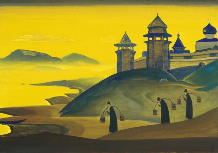 Painting titled "Et nous essayons" by Nicolas Roerich, Original Artwork, Oil