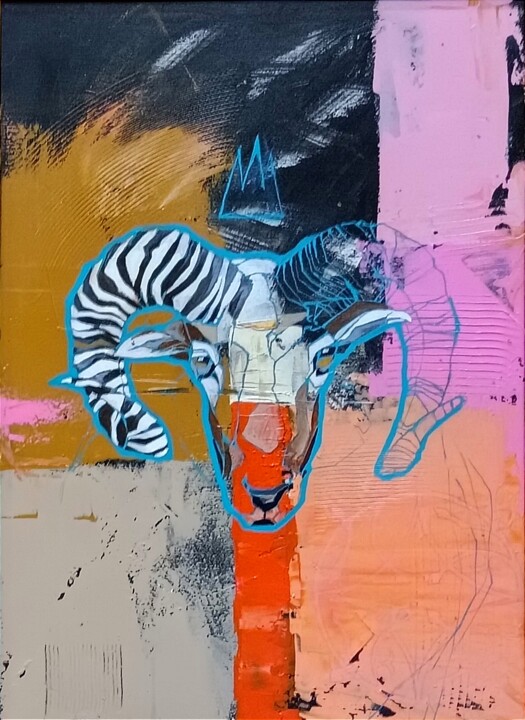Peinture intitulée "Ram" par Sylwia Wenska, Œuvre d'art originale, Acrylique Monté sur Châssis en bois