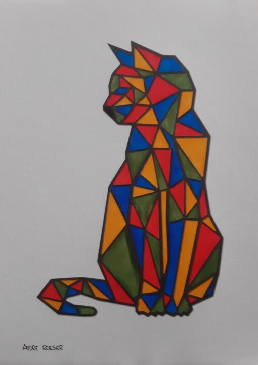 Chat arlequin Pittura, 11,8x8,3 in